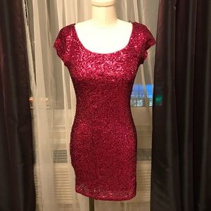 HOT PINK/RED sequined dress